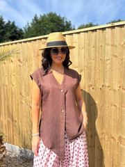 Chocolate Sleeveless Top Margot