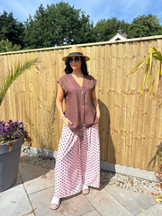 Chocolate Sleeveless Top Margot