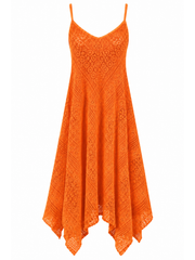 Orange Chevron Lace Dress Haven