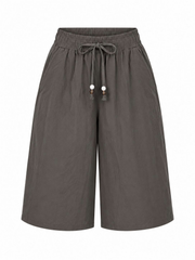 Chocolate Wide Leg Bead Tie Culottes