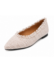 Stone Frayed Tweed Style Pumps