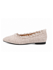 Stone Frayed Tweed Style Pumps