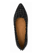 Black Frayed Tweed Style Pumps