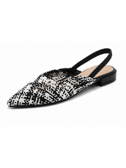 Monochrome Woven Slingback Flats