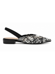 Monochrome Woven Slingback Flats