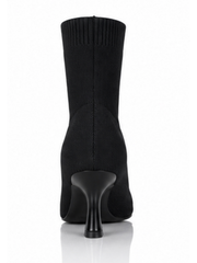 Black Kitten Heel Sock Boots