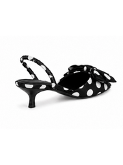 Black Polka Dot Bow Kitten Heels