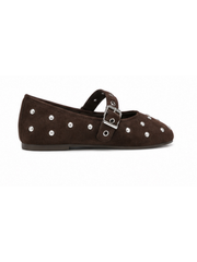 Chocolate Studded Ballet Flats