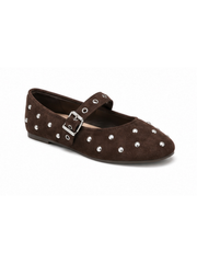 Chocolate Studded Ballet Flats