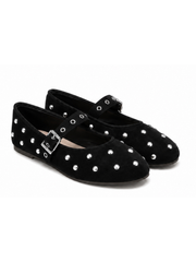 Black Studded Ballet Flats