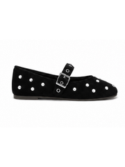 Black Studded Ballet Flats