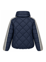 Navy Premium Stripe Puffer Jacket Giovanna
