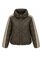 Chocolate Premium Stripe Puffer Jacket Giovanna