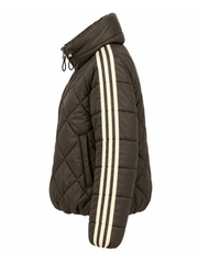 Chocolate Premium Stripe Puffer Jacket Giovanna
