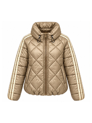 Light Gold Premium Stripe Puffer Jacket Giovanna