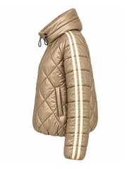 Light Gold Premium Stripe Puffer Jacket Giovanna