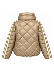 Light Gold Premium Stripe Puffer Jacket Giovanna