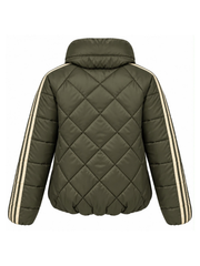 Khaki Premium Stripe Puffer Jacket Giovanna