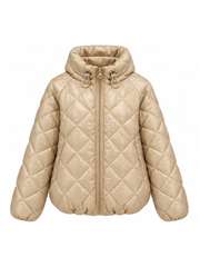 Gold Premium Shimmer Puffer Jacket Genevieve