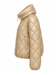 Gold Premium Shimmer Puffer Jacket Genevieve
