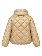 Gold Premium Shimmer Puffer Jacket Genevieve