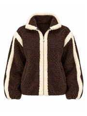 Chocolate Contrast Fleece Jacket Beth