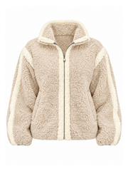 Stone Contrast Fleece Jacket Beth