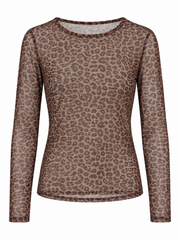 Leopard Print Mesh Top Nina