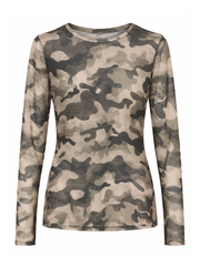 Khaki Camo Mesh Top Nina