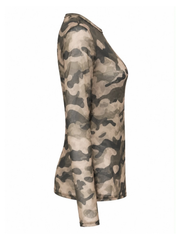 Khaki Camo Mesh Top Nina