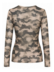 Khaki Camo Mesh Top Nina