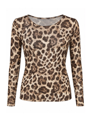 Chocolate Sheer Leopard Print Top Hope