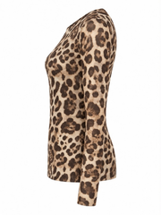 Chocolate Sheer Leopard Print Top Hope