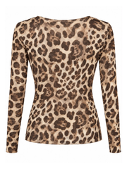 Chocolate Sheer Leopard Print Top Hope