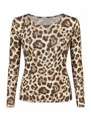 Natural Sheer Leopard Print Top Hope