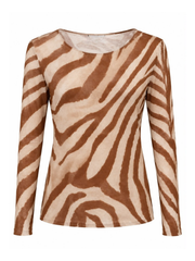 Rust Sheer Tiger Print Top Hope