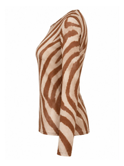 Rust Sheer Tiger Print Top Hope