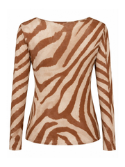 Rust Sheer Tiger Print Top Hope