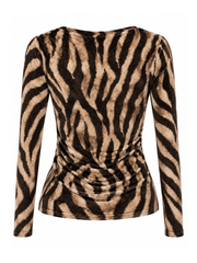 Mocha Velour Tiger Print Top Goldie