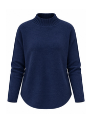 Navy High Neck Reverse Seam Jumper Mae