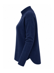Navy High Neck Reverse Seam Jumper Mae
