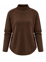 Chocolate High Neck Reverse Seam Jumper Mae