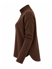 Chocolate High Neck Reverse Seam Jumper Mae
