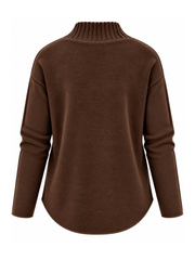 Chocolate High Neck Reverse Seam Jumper Mae