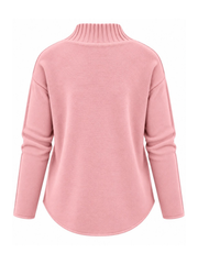 Pink High Neck Reverse Seam Jumper Mae