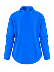 Cornflower Blue High Neck Reverse Seam Jumper Mae