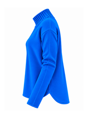 Cornflower Blue High Neck Reverse Seam Jumper Mae