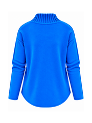 Cornflower Blue High Neck Reverse Seam Jumper Mae