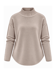 Mocha High Neck Reverse Seam Jumper Mae