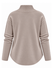 Mocha High Neck Reverse Seam Jumper Mae